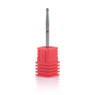 Фреза алмазна Nail Drill для обробки кутикули (Кулька), 001 021R, діаметр 2,1 мм. (червона насічка)