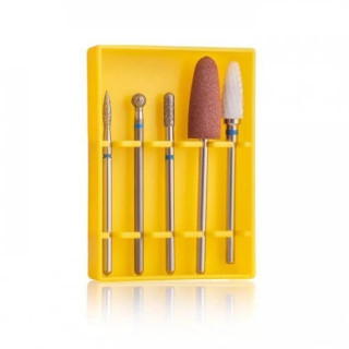 Стартовий набір фрез для щільної кутикули в контейнері 5 шт SET 5 BLUE
