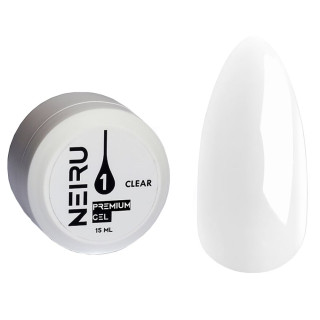 Гель для нарощування Neiru Premium Gel №01 (прозорий) 15 мл