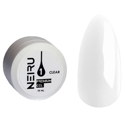Гель для нарощування Neiru Premium Gel №01 (прозорий) 15 мл