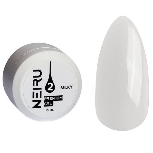 Гель для нарощування Neiru Premium Gel №02 (молочний шовк) 15 мл