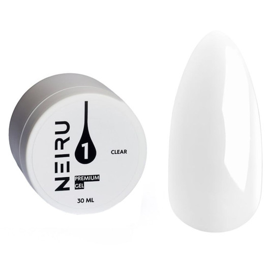 Гель для нарощування Neiru Premium Gel №01 (прозорий) 30 мл