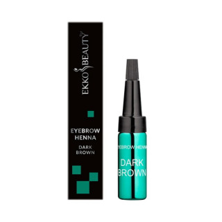 Хна для брів Dark Brown темно-коричнева Ekko Beauty 5 мл
