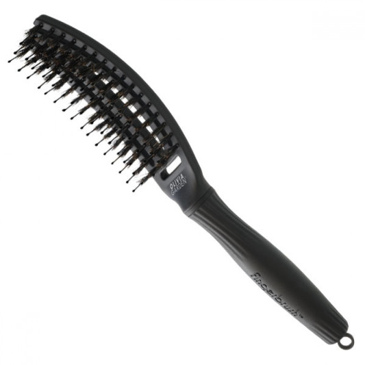 Щітка для волосся Olivia Garden Fingerbrush Care Iconic Boar Nylon Full Black S