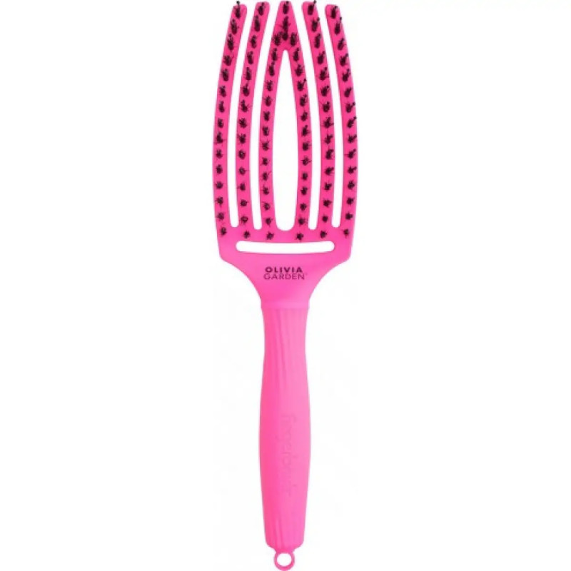Щетка Olivia Garden fingerbrush boar&nylon thinkpink 2023 neon pink Щетка Olivia Garden fingerbrush boar&nylon thinkpink 2023 neon pink