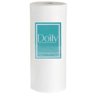 Серветки в рулоні Doily 30х20 см зі спанлейсу 40 г/м2 (100 шт/рул). Текстура: гладка