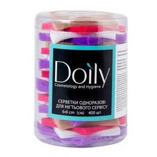 Серветки в тубусі 6*6см, кольорові Doily 400 шт