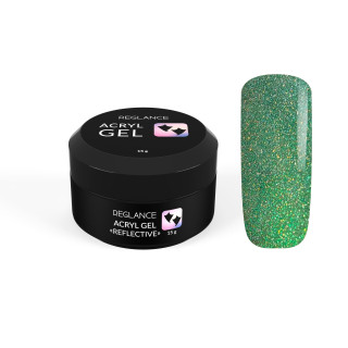 Светоотражающий акрил-гель для ногтей Reglance Acryl Gel  “Reflective” 034 Emerald 15 мл