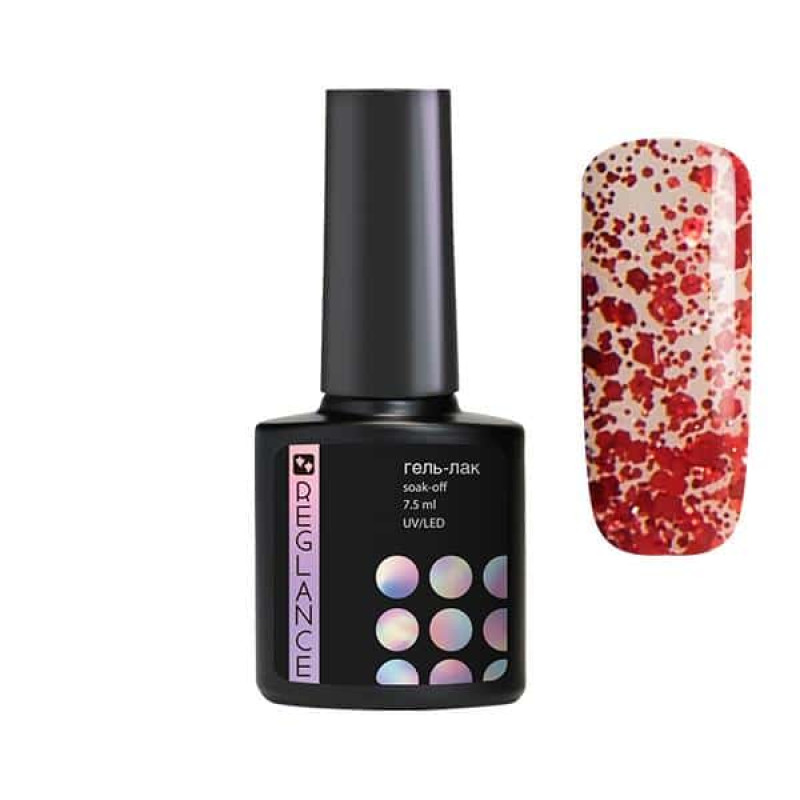 Гель-лак 025 Прозрачный с красными блестками Reglance 7.5 мл Гель-лак 025 Прозрачный с красными блестками Reglance 7.5 мл
