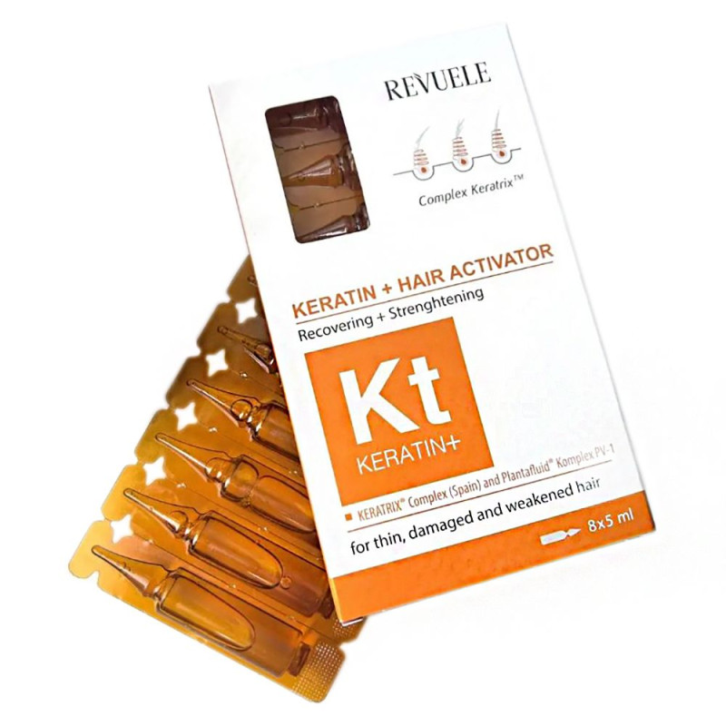 Ампули для відновлення волосся (Активатор росту) Revuele Keratin + Ampoules Hair Restoration Activator 8х5 мл Ампули для відновлення волосся (Активатор росту) Revuele Keratin + Ampoules Hair Restoration Activator 8х5 мл