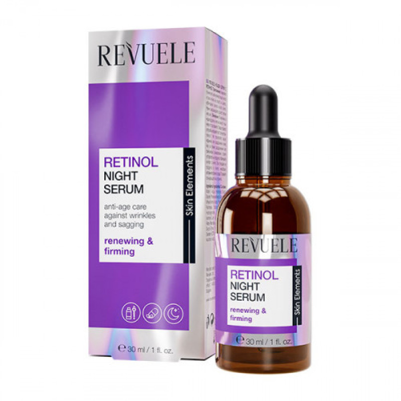 Зволожуюча нічна сироватка для обличчя з ретинолом Revuele Retinol Night Serum 30 мл Зволожуюча нічна сироватка для обличчя з ретинолом Revuele Retinol Night Serum 30 мл