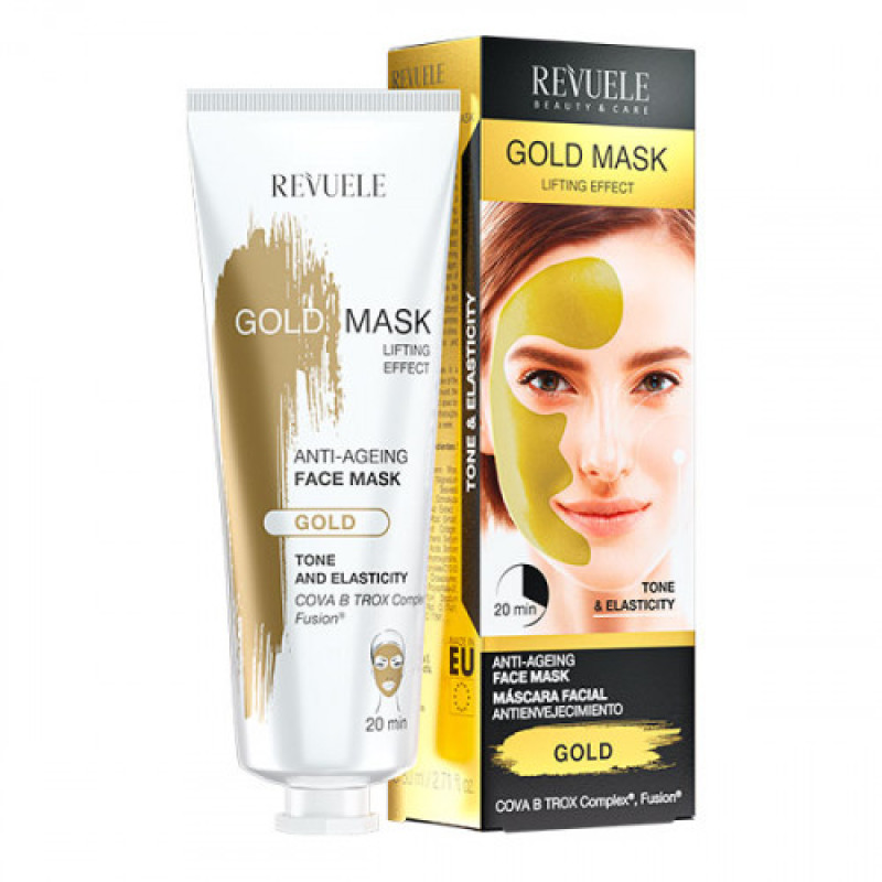 Золота маска для обличчя Ліфтинг ефект Revuele Gold Mask Lifting Effect 80 мл Золота маска для обличчя Ліфтинг ефект Revuele Gold Mask Lifting Effect 80 мл