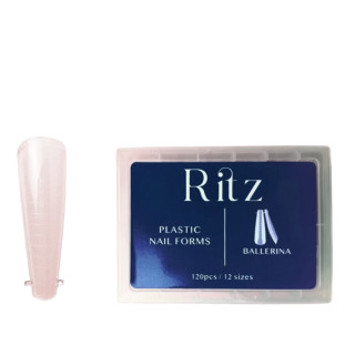 Верхні форми для нарощування Ritz Plastic Nail Forms 120pcs/12 sizes Ballerina