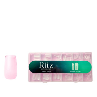 Гелеві тіпси для нарощування Ritz Soft Gel Tips 240pcs/12 sizes Medium Square