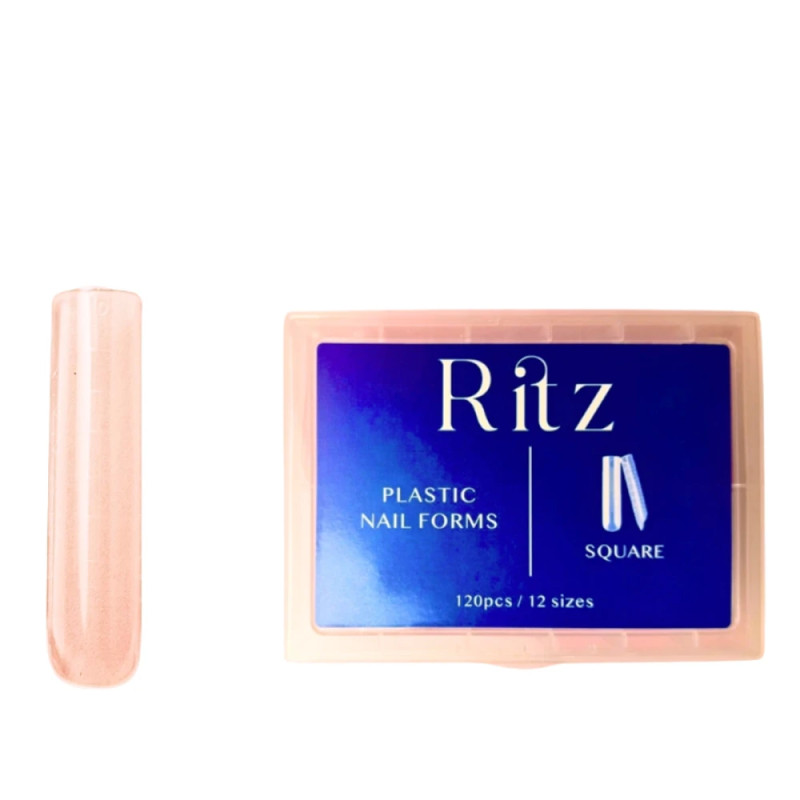 Верхні форми для нарощування Ritz Plastic Nail Forms 120pcs/12 sizes Square Верхні форми для нарощування Ritz Plastic Nail Forms 120pcs/12 sizes Square