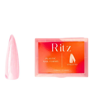 Верхні форми для нарощування Ritz Plastic Nail Forms 120pcs/12 sizes Stiletto