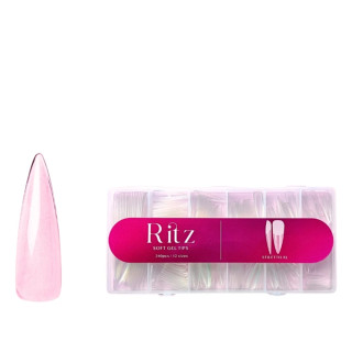 Гелеві тіпси для нарощування Ritz Soft Gel Tips 240pcs/12 sizes Stiletto XL