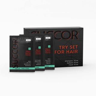 Набір пробників для щоденного догляду за волоссям Succor Daily Superfood Mini Set 