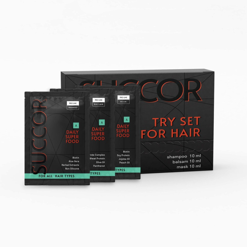 Набір пробників для щоденного догляду за волоссям Succor Daily Superfood Mini Set Набір пробників для щоденного догляду за волоссям Succor Daily Superfood Mini Set