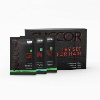 Набір пробників для глибокого очищення волосся та шкіри голови Succor Detox Deep Purity Mini Set