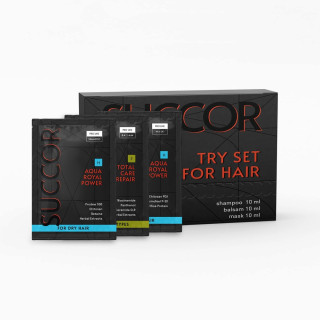 Набір пробників для зволоження сухого волосся Succor Aqua Royal Power Mini Set
