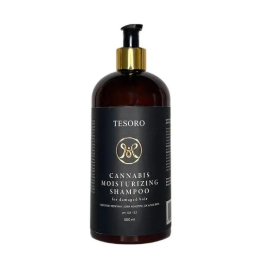 Шампунь для зволоження з олією канабісу Tesoro Cannabis Moisturizing Shampoo 500 мл