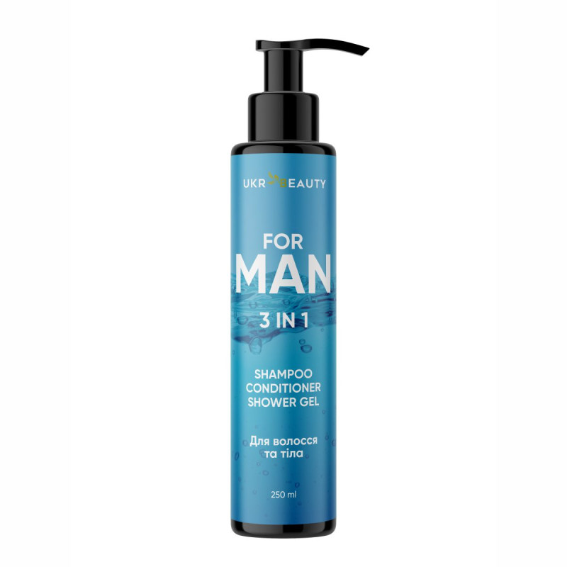 Шампунь "MAN" 3 в 1 Ukr Beauty 250 мл Шампунь "MAN" 3 в 1 Ukr Beauty 250 мл