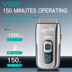 Електробритва VGR V-332 SILVER шейвер, подвійне лезо, тример, LED дисплей