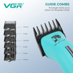 Аккумуляторная машинка для стрижки (clipper) VGR V-160 BLACK, 6 насадок, 8000RPM Аккумуляторная машинка для стрижки (clipper) VGR V-160 BLACK, 6 насадок, 8000RPM
