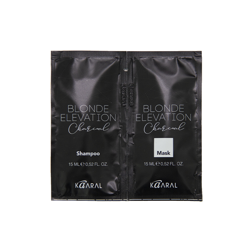 Чорна вугільна тонуюча маска+шампунь для освітленого волосся Kaaral Blonde elevation Charcoal 15 мл + 15 мл Чорна вугільна тонуюча маска+шампунь для освітленого волосся Kaaral Blonde elevation Charcoal 15 мл + 15 мл