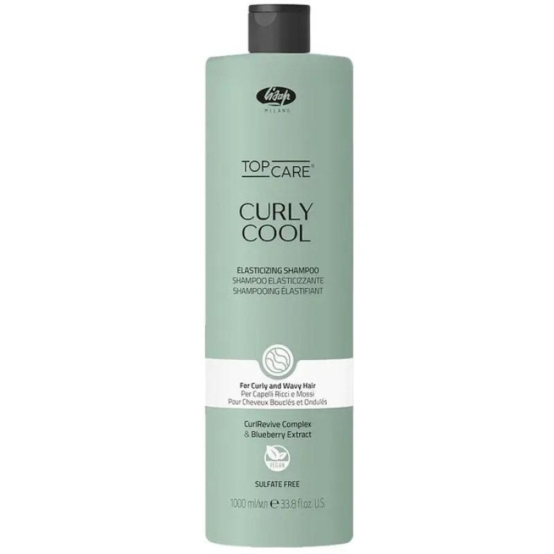 Шампунь для кучерявого та хвилястого волосся Lisap Curly Cool Elasticizing shampoo 1000 мл Шампунь для кучерявого та хвилястого волосся Lisap Curly Cool Elasticizing shampoo 1000 мл