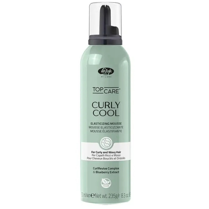 Піна для кучерявого та хвилястого волосся Lisap Curly Cool Elasticizing mousse 250 мл Піна для кучерявого та хвилястого волосся Lisap Curly Cool Elasticizing mousse 250 мл