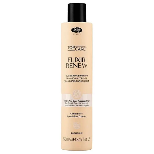 Безсульфатний зволожуючий шампунь для сухого волосся Lisap Elixir Renew Nourishing shampoo 250 мл