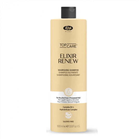 Безсульфатний зволожуючий шампунь для сухого волосся Lisap Elixir Renew Nourishing shampoo 1000мл