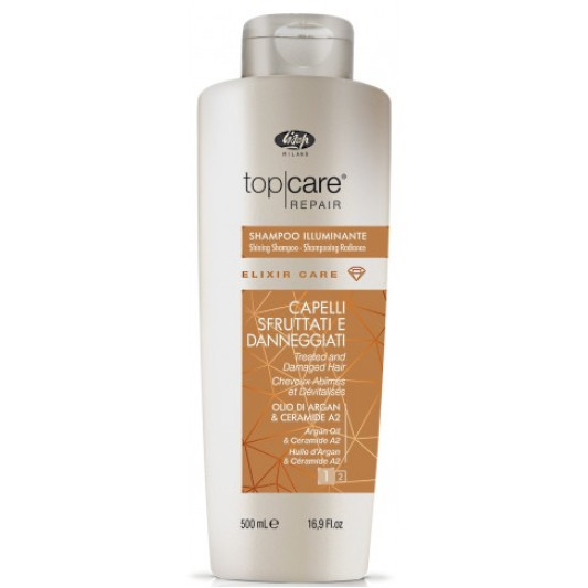Шампунь-еліксир для відновлення і додання сяючого блиску Lisap Top Care Repair Elixir Shining Shampoo 500 мл