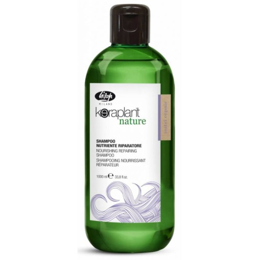 Шампунь для відновлення волосся 1000 мл Nourishing repairing shampoo Keraplant, Lisap