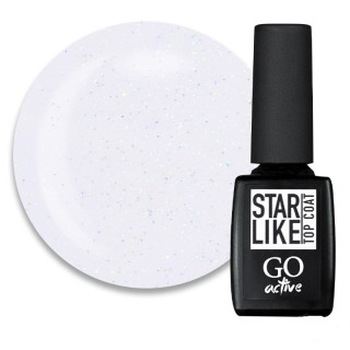 Топ для гель-лаку без липкого шару GO Active Starlike Top Coat 03 Euphoria із шиммером, 10 мл